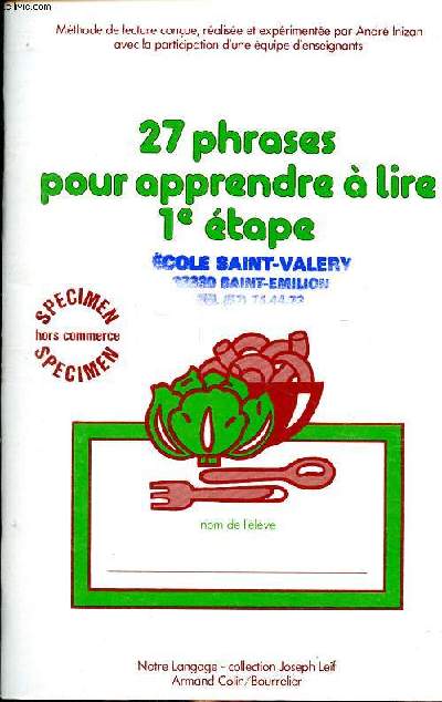27 phrase pour apprendre à lire 2e étape