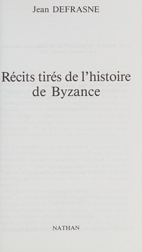 Récits tirés de l'histoire de Byzance
