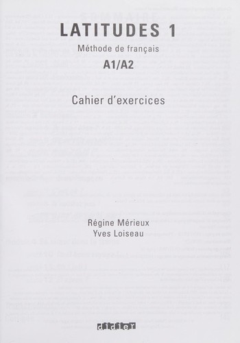 Latitudes niveau 1 cahier