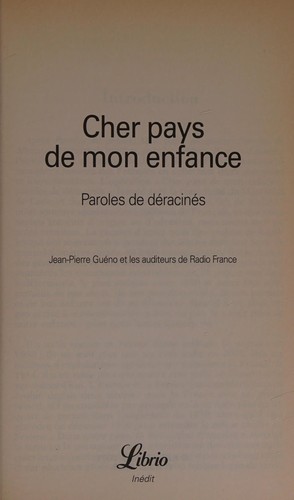 Cher pays de mon enfance