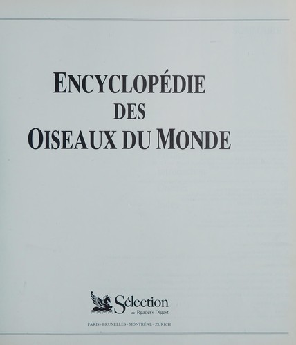 Encyclopédie des oiseaux du monde
