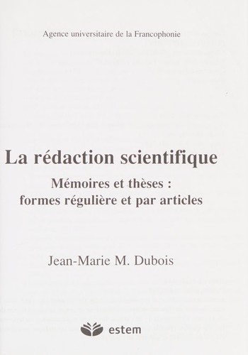 La rédaction scientifique